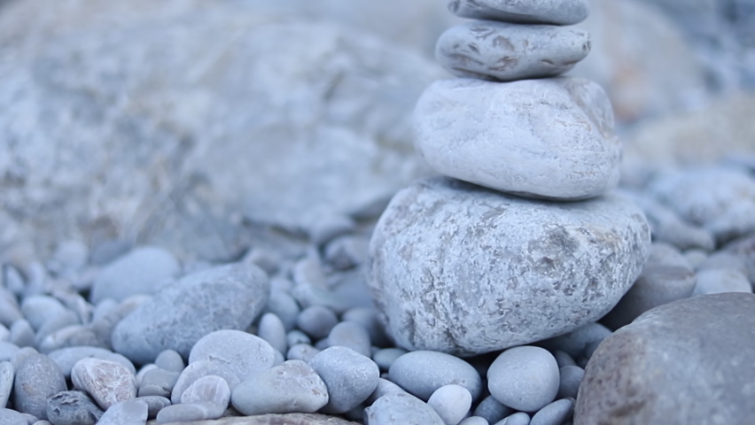 Zen Meditation Background Balanced Stones Stock Footage Video