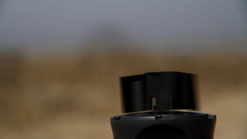 Anemometer rotated by gust of wind