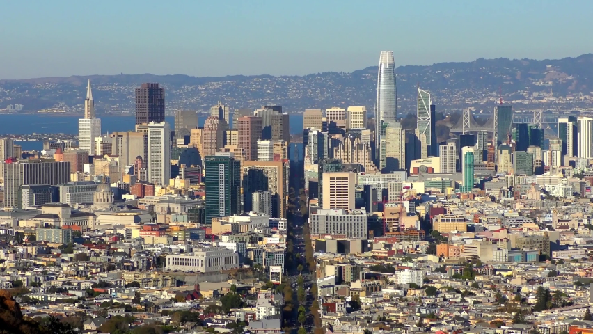 Cityscape Of San Francisco From Twin Peaks In California Image Free