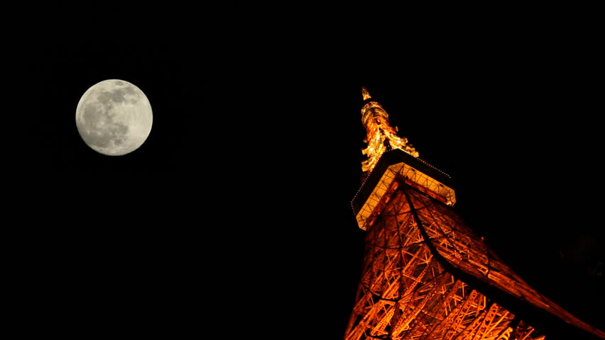 Tokyo Tower & Full moon