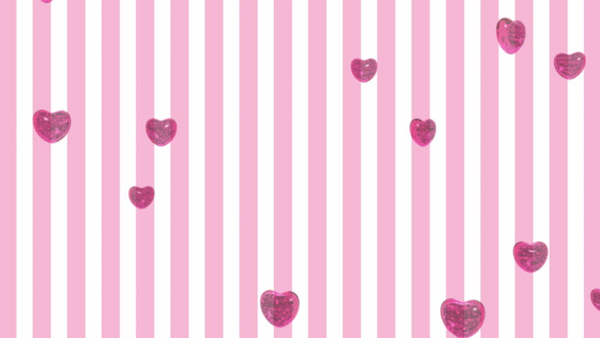 3D rendered heart shaped purple flying balloon over pink striped background . 