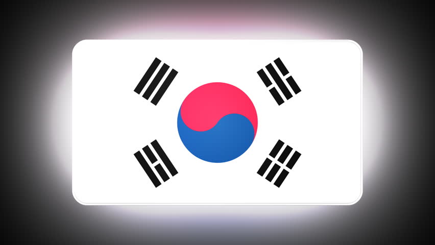 South Korea 3D flag - HD loop 