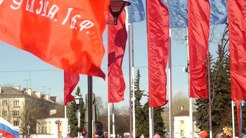 PETROZAVODSK, RUSSIA -MAY 09: Friends and families of World War II veterans at the Victory Day celebration on the Lenin square in the capital of Karelia republic, May 09, 2011, Petrozavodsk, Russia. 