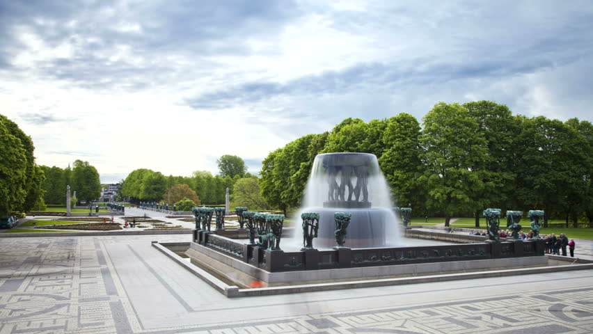 The famous rock sculpture park in Oslo Norway 