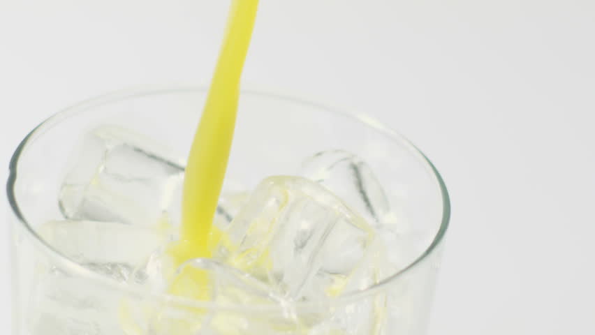 Lemonade poured on ice. 