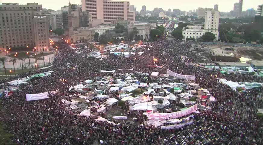 all day shot of tahrir square egypt