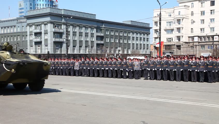 CHELABINSK, RUSSIA - MAY 9: Military parade in honor of 66th anniversary of Victory in Great Patriotic War, 9 May 2011 on Lenin Square in Chelyabinsk, Russia.