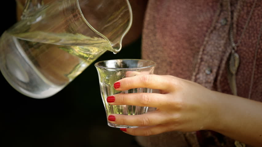 Pouring fresh drinking water