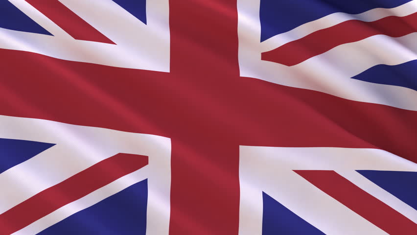 Flag of the United Kingdom waving in the wind
