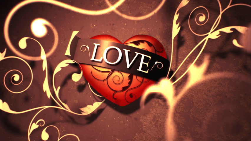 Love Banner Heart with Growing Vines