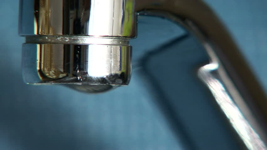 Series of water dripping from a faucet