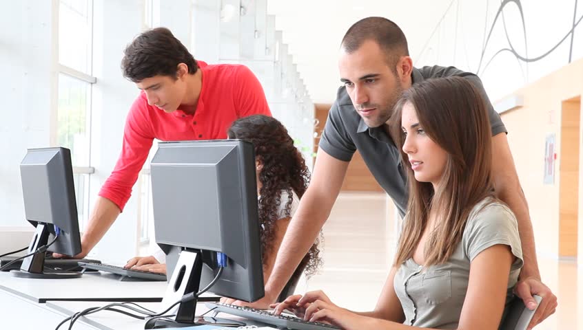 Group of young people in training course