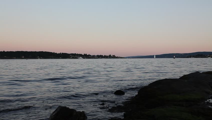 Oslo fjord at sunset Full HD