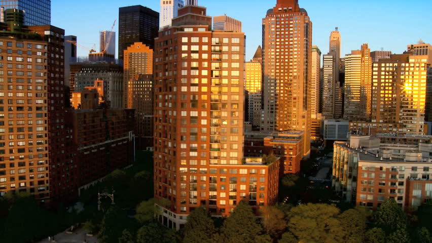 Aerial view of the Financial District, Battery Park and Harbor area Manhattan, New York City, North America, USA