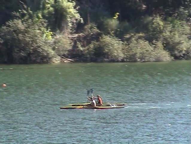 Kayaking on waters of the river