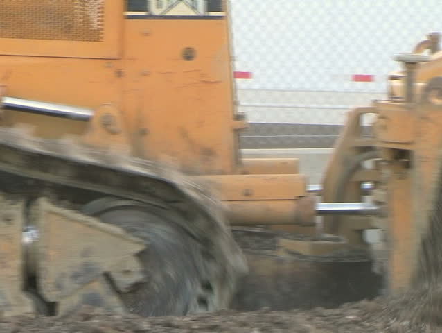 Bulldozer Pushing Dirt
