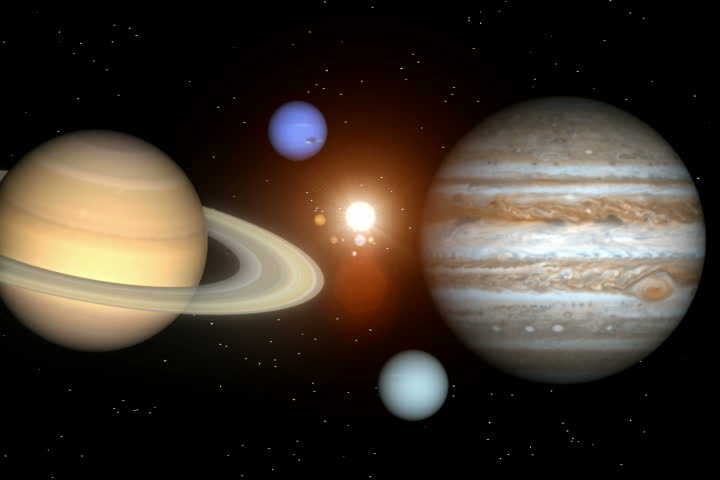 Solar system fly by