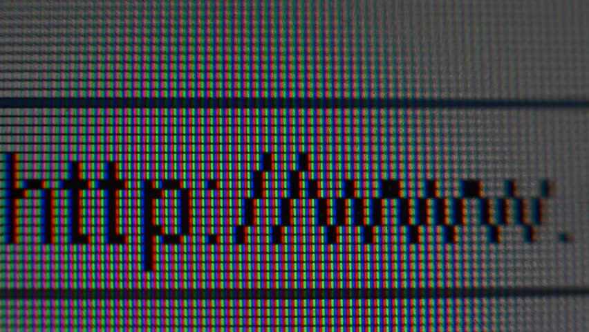 writing web addresses in detailed computer screen