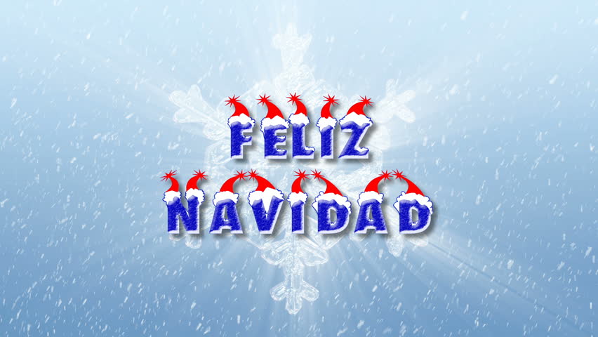 Feliz Navidad holiday snowflake greeting.
