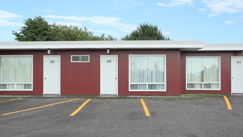 Motel. Three shots. Three different angles of an old motel. Quebec, Canada. 