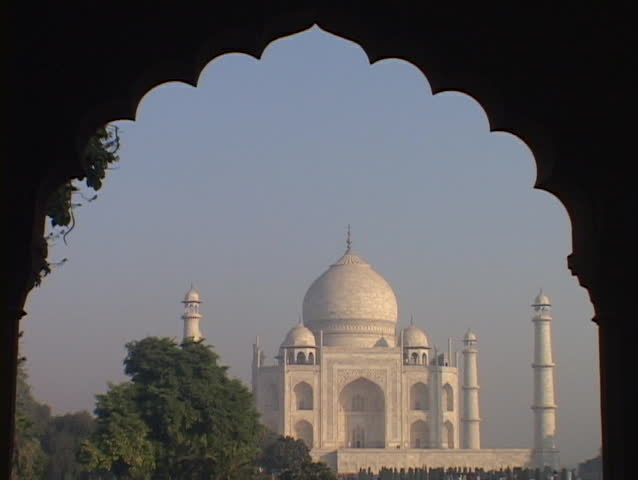 The Taj Mahal stands in Agra, India.