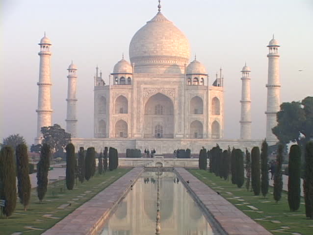 The Taj Mahal stands in Agra, India.