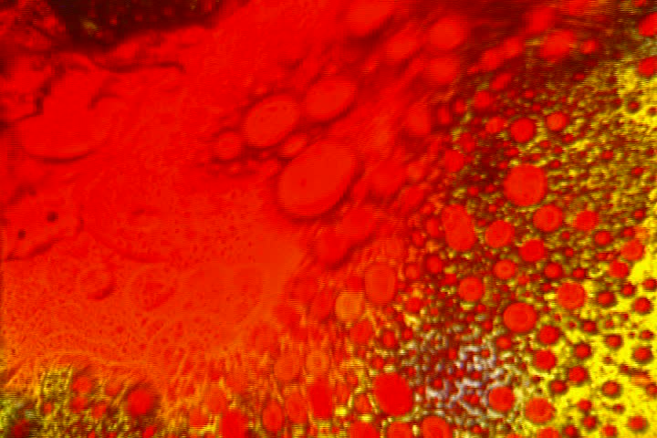 red and yellow liquid bubbles