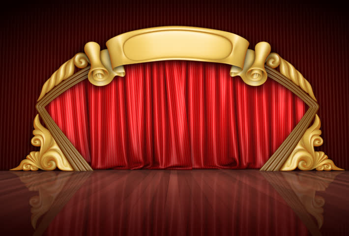 Opening blue theatre velvet curtains. The Alpha Channel is included.