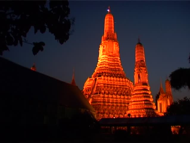 Temple of Dawn in Bangkok Zoom in shot 