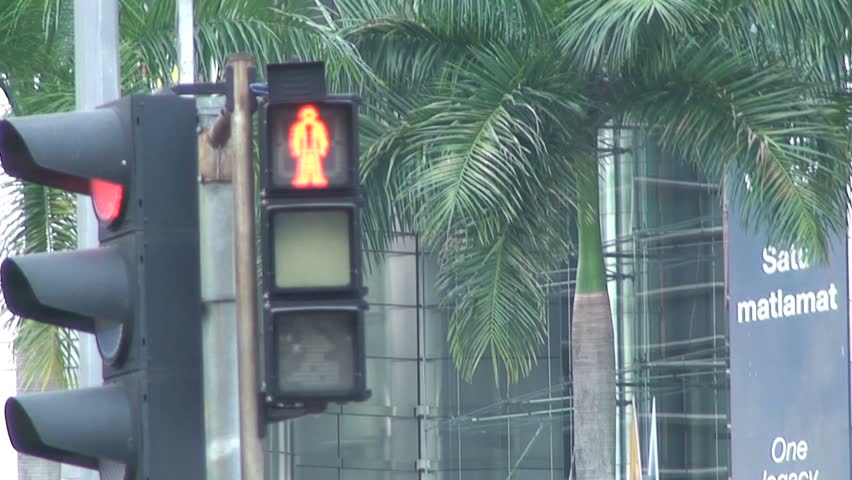 traffic lights in Kuala Lumpur, Malaysia.