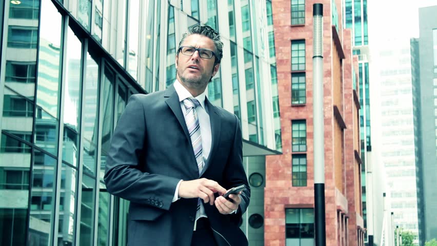 Business man working on smart phone