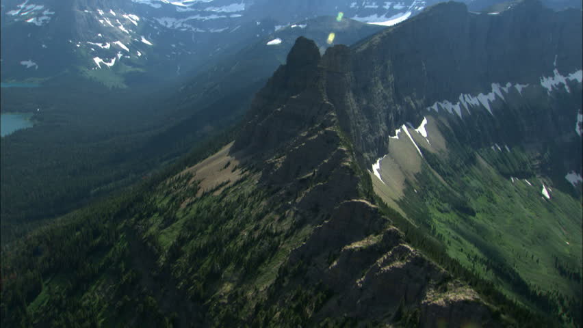 aerial shot of mountain side