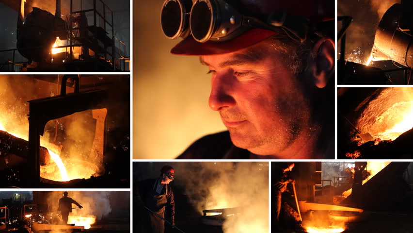 Hard work in the Foundry, montage