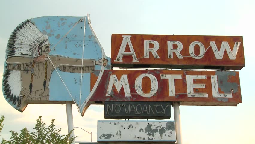 NEW MEXICO - CIRCA 2010: The Arrow Motel presents its sign circa 2010 in New Mexico.