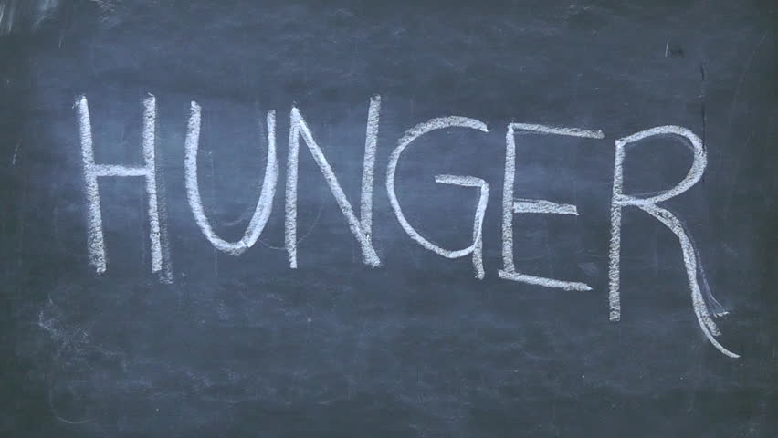 Erase Hunger - word is erased from a chalkboard