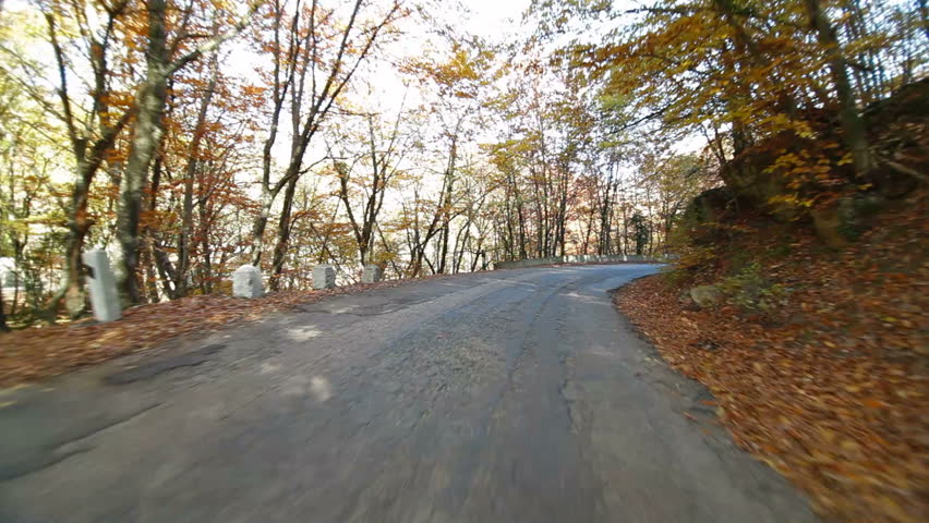 Driving on mountain road to Ai-Petri, Crimea, Ukraine