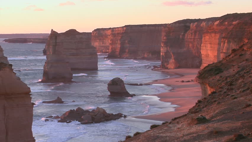 Rock formations known as the Twelve Apostles stand out on the Australian coast.
