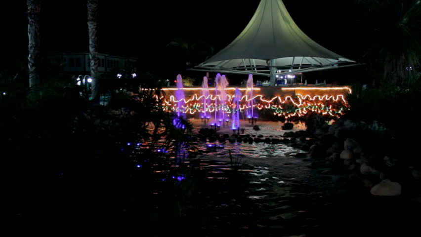 fascinating fountains illuminated with colored lights