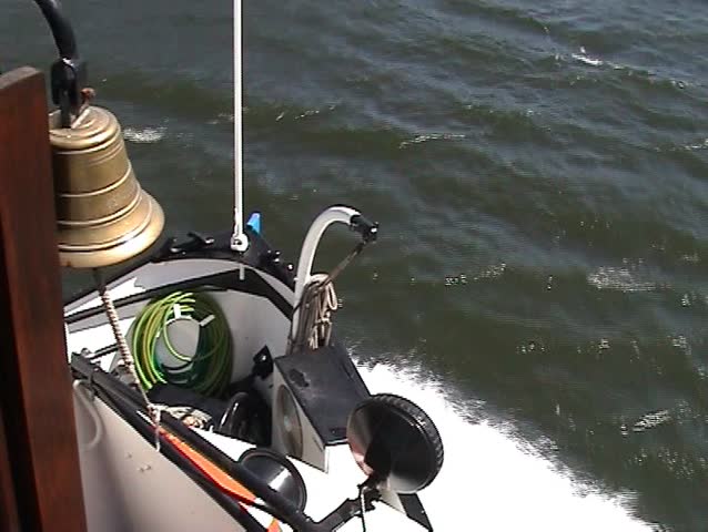 Prow of ship sailing and cutting waters
