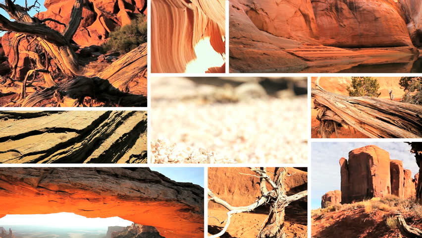Montage Images of Barren Waterless Environments