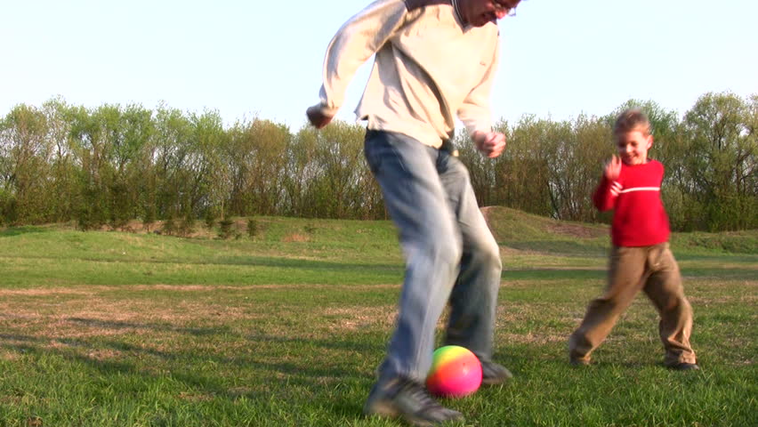 father child soccer