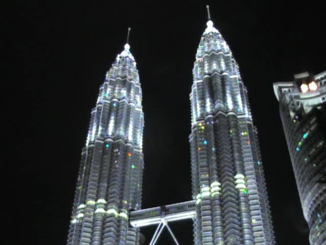 Petronas Towers Kuala Lumpur illuminated at night