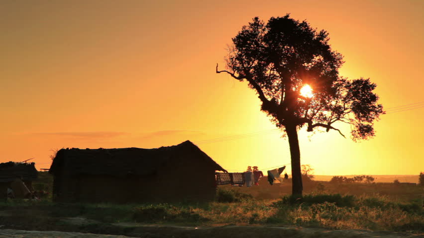 Hut with clothesline near Mombassa.
