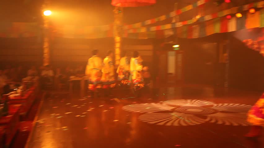 MOXI, CHINA - AUG 1, 2009: An event features Tibetan-Chinese folk dancing on August 1, 2009 in Moxi.