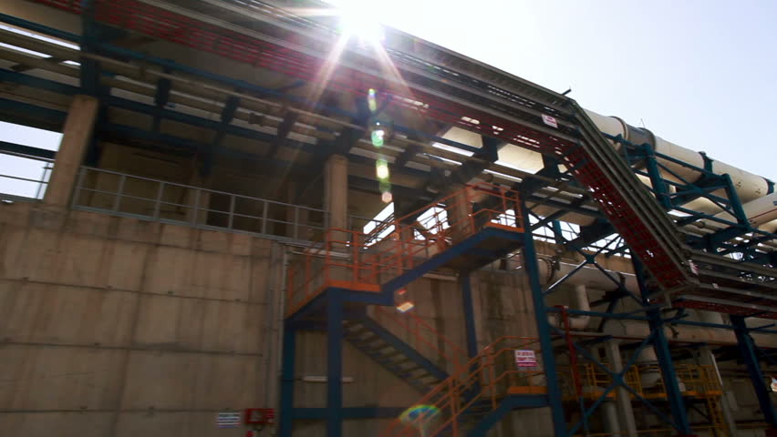 Drive-by of the pipes at the IDE Ashkelon desalination plant in Israel.