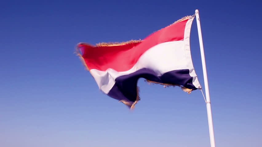 Egypt flag on boat flying in the wind.