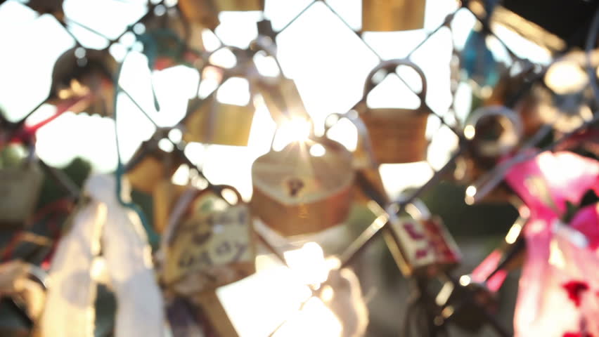 Love locks on the Pont des Arts Bridge