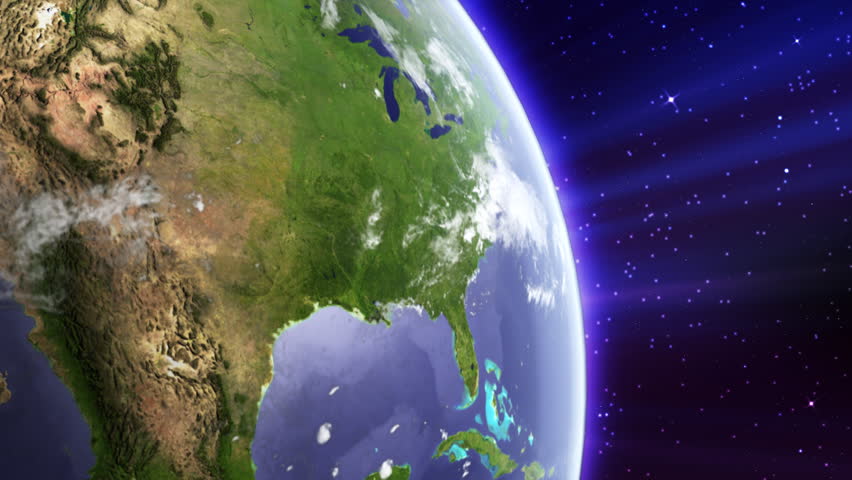 UFO invasion above earth. NASA image used.