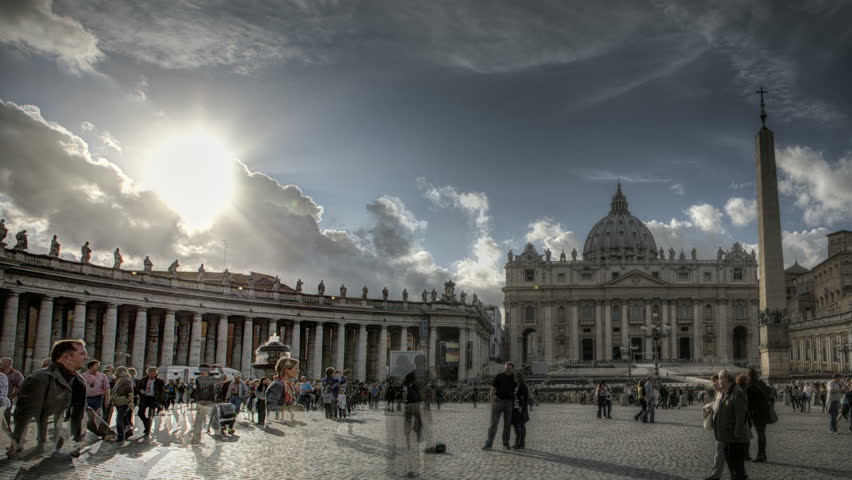ROME, ITALY - OCTOBER 26 (Timelapse): Timelapse of St. Peter's Square at the Vatican at 26th of October in Rome, Italy