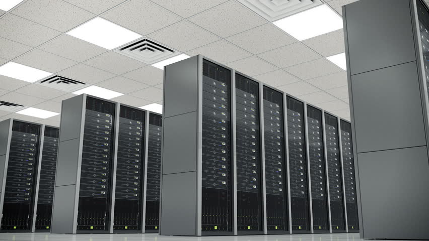 Seamlessly looping animation of rack servers in data center